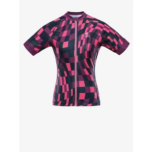 Women's cycling jersey with cool-dry ALPINE PRO SAGENA neon knockout pink variant pb