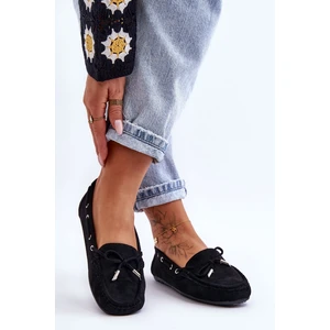 Women's Suede Moccasins Black Si Passione