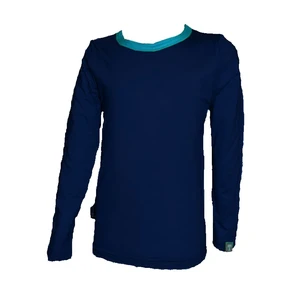 Functional Bamboo T-Shirt - DR - dark blue/turquoise hem