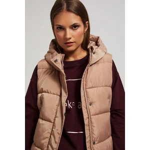 Quilted vest with hood