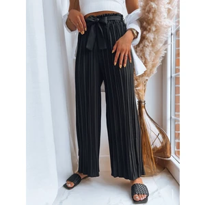 Women's pleated trousers RUFFLES black Dstreet