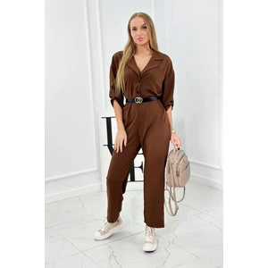 Overall with decorative mocca belt