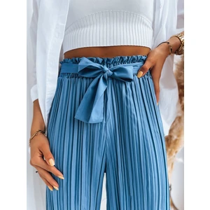 Women's Pressed Trousers RUFFLES Dstreet Blue