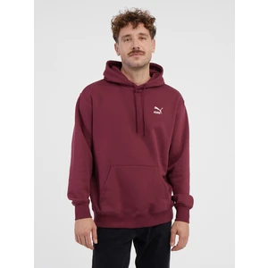 Burgundy Mens Hoodie Puma Classics - Men