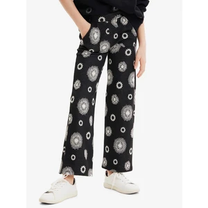 Black Girly Patterned Trousers Desigual Tessa - Girls