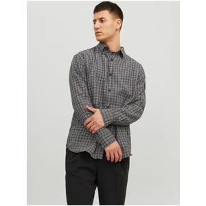 Černá pánská kostkovaná košile Jack & Jones Gracia - Pánské