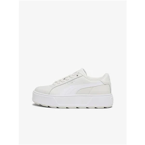 White Women's Leather Platform Sneakers Puma Karmen L Vapor - Women