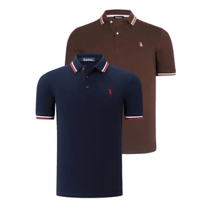 DUAL SET T8594 DEWBERRY MENS T-SHIRT-NAVY BLUE- COFFEE