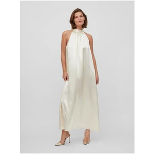 Creamy Women's Satin Maxi-dresses VILA Sittas - Ladies