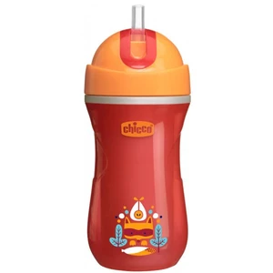 CHICCO Hrnček Sport termo so slamkou 266 ml, červený 14m+