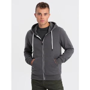 Ombre BASIC men's zip-up hoodie - graphite