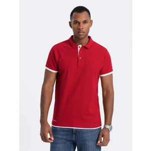 Ombre Men's cotton polo shirt - red