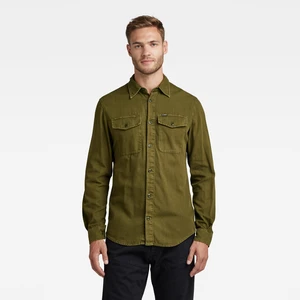 G-STAR Košeľa - Marine slim shirt ls zelená