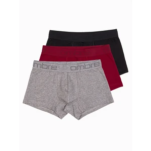 Ombre Men's cotton boxer shorts with logo - 3-pack mix