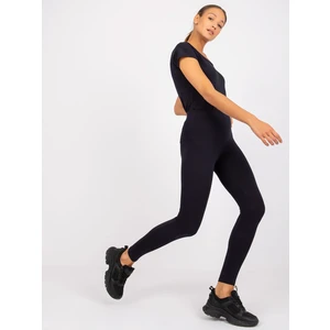 Navy blue women's cotton leggings from Brigitte