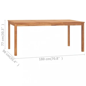 Záhradný jedálenský stôl teak Dekorhome 180x90x77 cm,Záhradný jedálenský stôl teak Dekorhome 180x90x77 cm