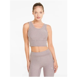 Light Purple Women's Sports Cropped Tank Top Puma Studio Yogini - Women