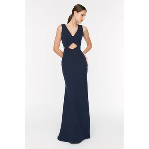 Trendyol Navy Blue Decollete Evening Dress & Graduation Dress