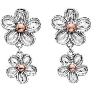 Hot Diamonds Strieborné kvietkované náušnice s diamantmi Forget me not DE617