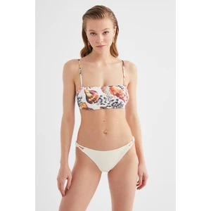 Trendyol Ecru Gathered Detailed Bikini Bottom