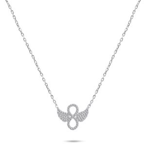 Brilio Silver Štýlový strieborný náhrdelník so zirkónmi NCL46W