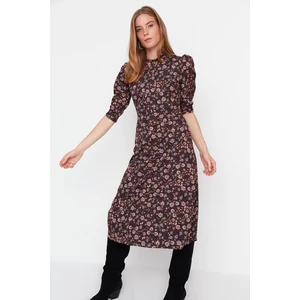 Trendyol Brown Scarf Collar Dress