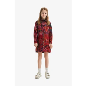 Red Girls' Shirt Dress Desigual Alonso - Girls