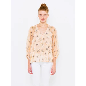 Apricot Flowered Blouse CAMAIEU - Women