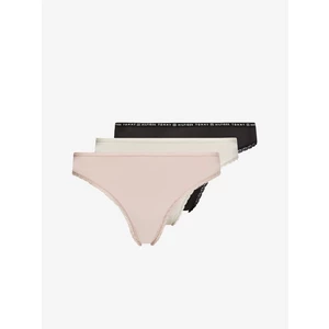 Tommy Hilfiger Set of three panties in light pink, cream and black Tommy Hilf - Women