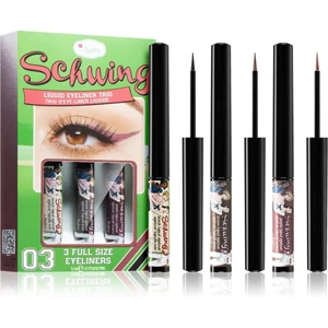 theBalm Schwing® Liquid Eyeliner Trio dlhotrvajúce tekuté očné linky 3 ks