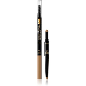 Eveline Cosmetics Brow Styler precizní tužka na obočí 3 v 1 odstín 01 Medium Brown 1,2 g