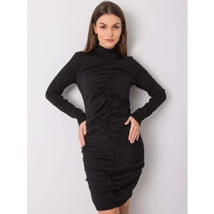 RUE PARIS Black midi dress