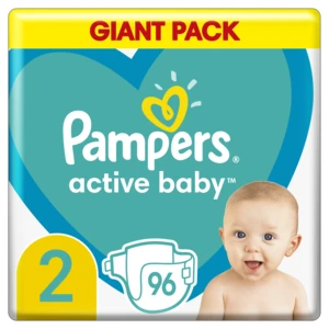 PAMPERS Active Baby 2 (4-8 kg) 96 ks - jednorázové plienky