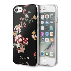 Tok Guess Flower Shiny N.4 for iPhone SE/8/7, fekete