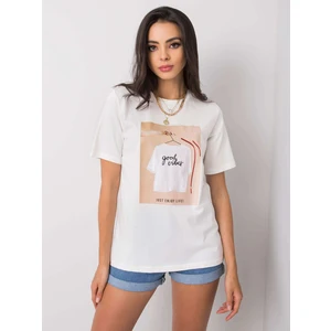 White cotton t-shirt with a print