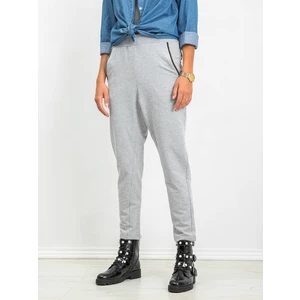 Gray pants with zippers