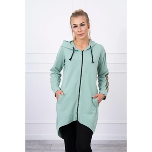 Sweatshirt with zip at the Dark mint