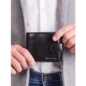 Men´s horizontal black leather wallet