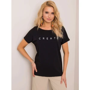 RUE PARIS Black t-shirt with a back neckline