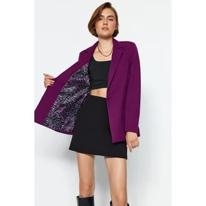 Trendyol Dark Purple Regular Woven Blazer Jacket with Lining Detail