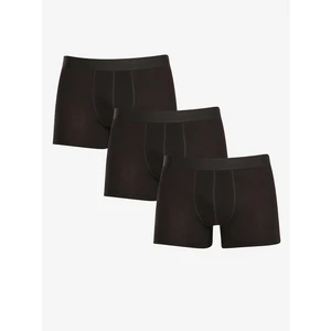 3PACK Men's Boxer Shorts Nedeto Oversize Black