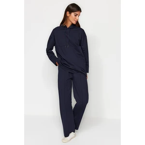 Trendyol Navy Blue Hooded Knitted Tracksuit Set