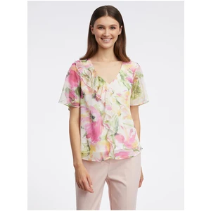 Pink-white women's floral blouse ORSAY - Ladies