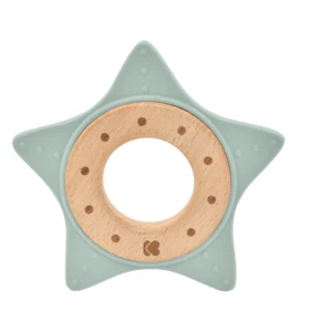 Kikkaboo Silicone and Wood Teether Star kousátko Mint 1 ks