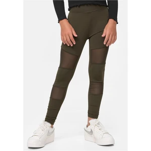 Darkolive Girls' Tech Mesh Leggings