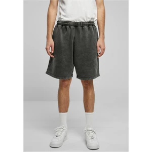 Black Heavy Stone Washed Sweat Shorts