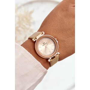 Classic Women's Leather Watch Giorgio & Dario Beige