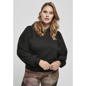 Ladies Organic Gathering Batwing Hoody Black