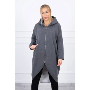 Long insulated sweatshirt graphite