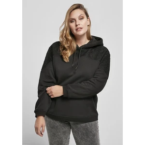 Ladies Lace Inset Hoody Black